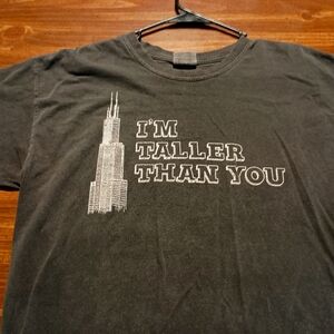 EMPIRE STATE BUILDING FUNNY TEE - Large // NYC Taller Than You T-shirt comedy